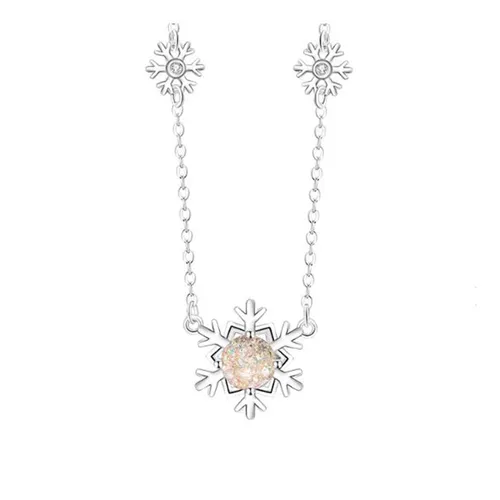 Dây Chuyền Nữ Lili Jewelry Bạc Đính Đá CZ Hình Bông Tuyết Juniper LILI_159541 Màu Bạc