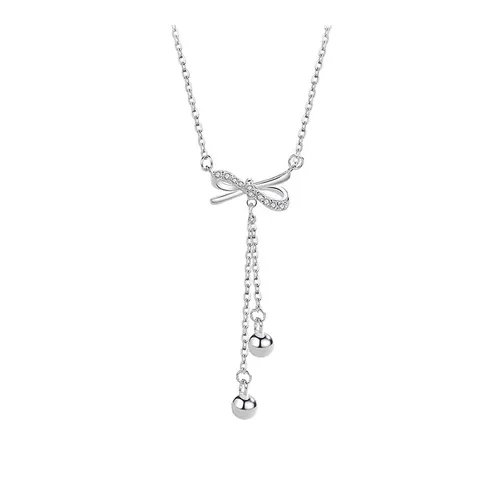 Dây Chuyền Nữ Lili Jewelry Bạc Đính Đá CZ Hình Chiếc Nơ Xinh Xắn LILI_613641 Màu Bạc