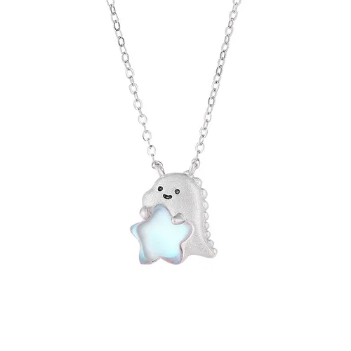 Dây Chuyền Nữ Lili Jewelry Bạc Đính Đá CZ Hình Khủng Long Cute LILI_125845 Màu Bạc