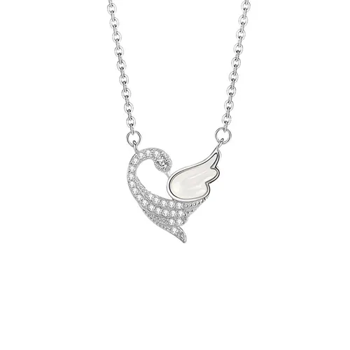 Dây Chuyền Nữ Lili Jewelry Bạc Đính Đá CZ Hình Thiên Nga Swan LILI_125728 Màu Bạc