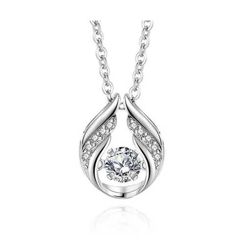 Dây Chuyền Nữ Lili Jewelry Bạc Đính Đá CZ Hình Trái Tim Cách Điệu Letitia LILI_516561 Màu Bạc