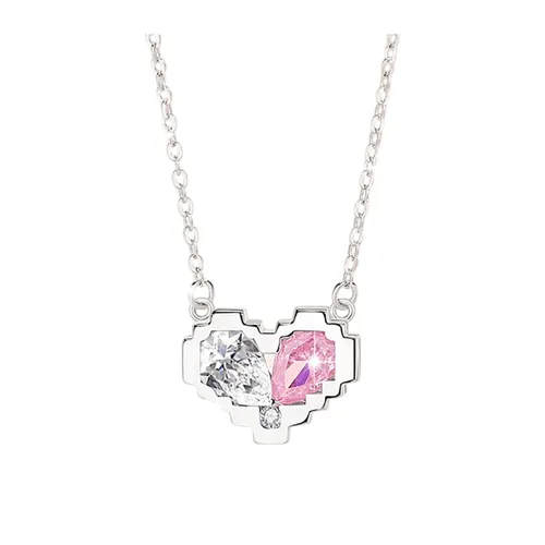 Trang sức - Dây Chuyền Nữ Lili Jewelry Bạc Đính Đá CZ Hình Trái Tim Cassandra LILI_105135 Màu Bạc Hồng - Vua Hàng Hiệu