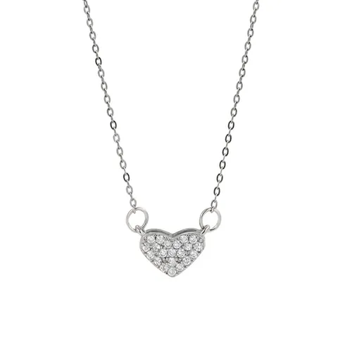 Dây Chuyền Nữ Lili Jewelry Bạc Đính Đá CZ Hình Trái Tim Jessie LILI_097965 Màu Bạc