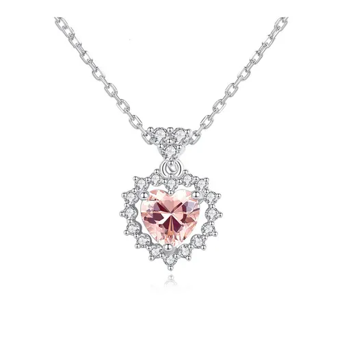 Trang sức - Dây Chuyền Nữ Lili Jewelry Bạc Đính Đá CZ Hình Trái Tim Kiana LILI_098163 Màu Bạc Hồng - Vua Hàng Hiệu