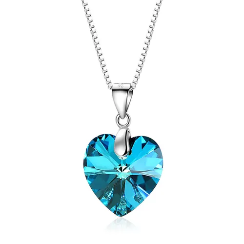 Dây Chuyền Nữ Lili Jewelry Bạc Đính Đá CZ Hình Trái Tim Naya LILI_097660 Màu Xanh Bạc - Trang sức - Vua Hàng Hiệu
