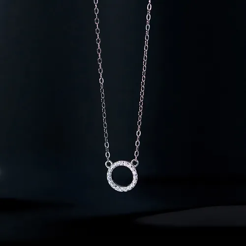 Dây Chuyền Nữ Lili Jewelry Bạc Đính Đá CZ Hình Tròn Cách Điệu Nhỏ Nhắn Dalziel LILI_133849 Màu Bạc