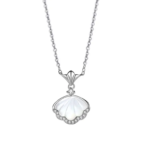 Dây Chuyền Nữ Lili Jewelry Bạc Đính Đá CZ Hình Vỏ Sò Maris LILI_394974 Màu Bạc