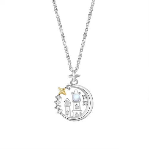 Dây Chuyền Nữ Lili Jewelry Bạc Đính Đá CZ Lâu Đài Trời Sao Zora LILI_098593 Màu Bạc - Trang sức - Vua Hàng Hiệu