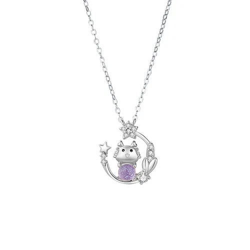 Dây Chuyền Nữ Lili Jewelry Bạc Đính Đá CZ Rồng Dễ Thương Julia LILI_125913 Màu Bạc