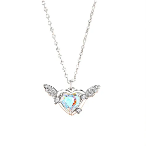 Dây Chuyền Nữ Lili Jewelry Bạc Đính Đá CZ Thiên Thần Tình Ái Josie LILI_125974 Màu Xanh Bạc - Trang sức - Vua Hàng Hiệu