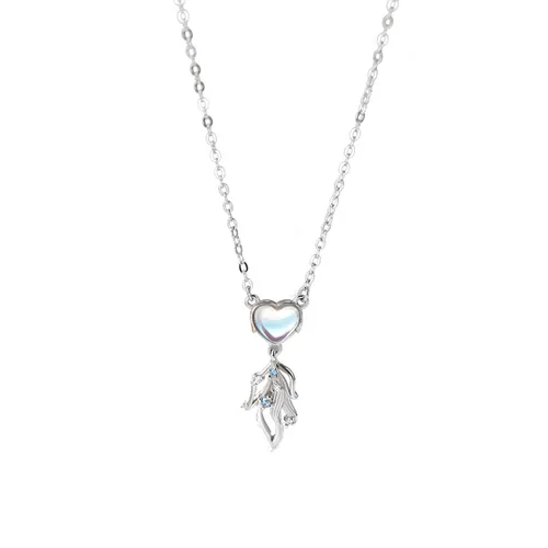 Dây Chuyền Nữ Lili Jewelry Bạc Đính Đá CZ Tiên Cá Tình Yêu Rylee LILI_125868 Màu Xanh Bạc - Trang sức - Vua Hàng Hiệu