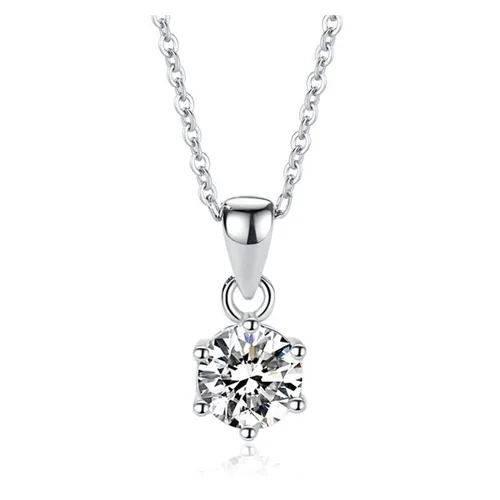 Dây Chuyền Nữ Lili Jewelry Bạc Đính Đá CZ Tròn 1 Hột Helga LILI_054012 Màu Bạc - Trang sức - Vua Hàng Hiệu