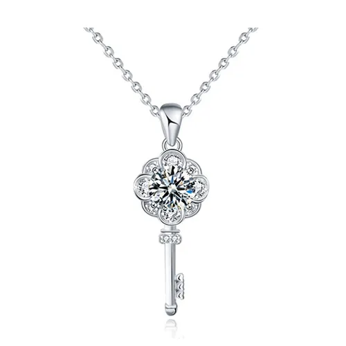 Dây Chuyền Nữ Lili Jewelry Bạc Đính Kim Cương Moissanite Hình Chìa Khóa Abigail LILI_054941 Màu Bạc