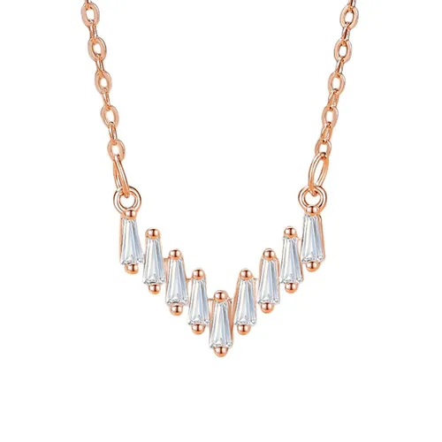 Dây Chuyền Nữ Lili Jewelry Đính Đá CZ Milana LILI_105761 Màu Vàng Hồng