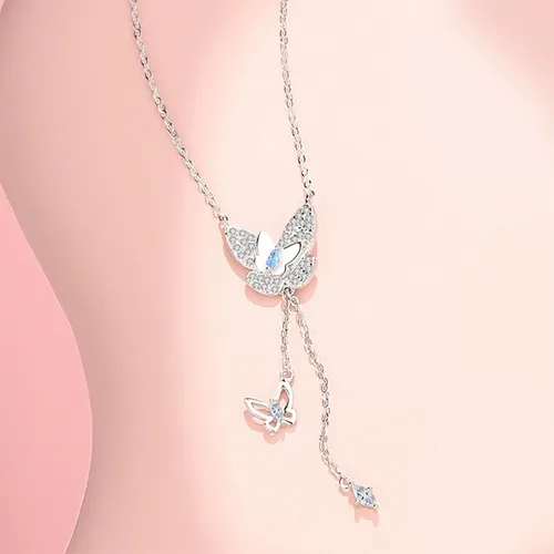 Dây Chuyền Nữ Lili Jewelry Cánh Bướm Brianna LILI_092889 Màu Bạc