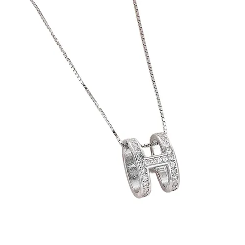 Dây Chuyền Nữ Lili Jewelry Chữ H LILI_097949 Màu Bạc