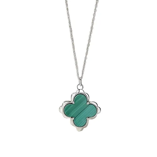 Dây Chuyền Nữ Lili Jewelry Cỏ 4 Lá Keyla LILI_098998 Màu Bạc Xanh
