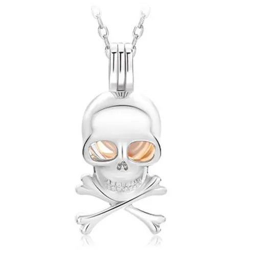 Trang sức - Dây Chuyền Nữ Lili Jewelry Dạng Lồng Đóng Mở Halloween Chứa Đá CZ LILI_636964 Màu Bạc (Đầu Lâu) - Vua Hàng Hiệu