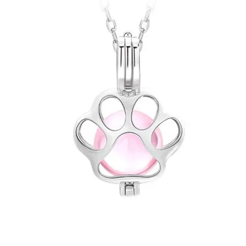 Trang sức - Dây Chuyền Nữ Lili Jewelry Dạng Lồng Đóng Mở Hình Đồ Vật Chứa Đá CZ LILI_564472 Màu Bạc (Chân Mèo) - Vua Hàng Hiệu