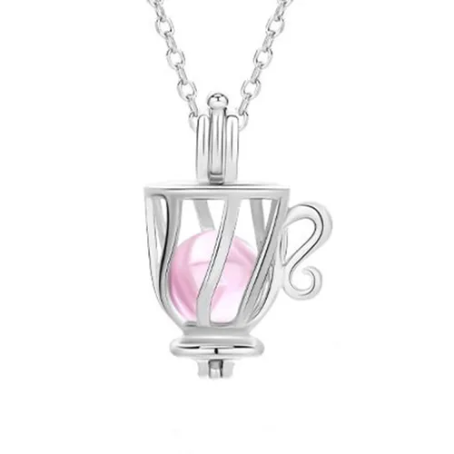 Trang sức - Dây Chuyền Nữ Lili Jewelry Dạng Lồng Đóng Mở Hình Đồ Vật Chứa Đá CZ LILI_564472 Màu Bạc (Cốc) - Vua Hàng Hiệu