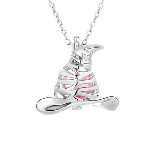 Trang sức - Dây Chuyền Nữ Lili Jewelry Dạng Lồng Đóng Mở Hình Đồ Vật Chứa Đá CZ LILI_564472 Màu Bạc (Mũ Phù Thuỷ) - Vua Hàng Hiệu