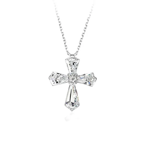 Dây Chuyền Nữ Lili Jewelry Đính Đá Carbon Tổng Hợp Chữ Thập Thánh Giá LILI_813297 Màu Bạc - Trang sức - Vua Hàng Hiệu
