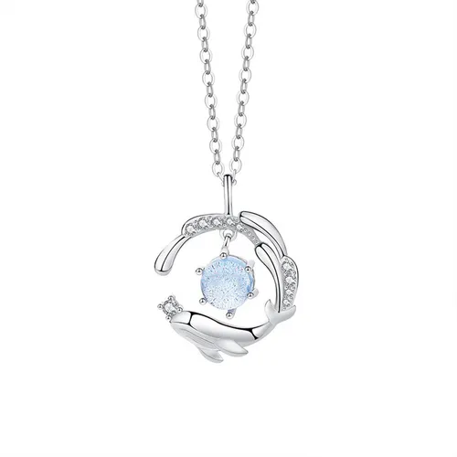 Trang sức - Dây Chuyền Nữ Lili Jewelry Đính Đá CZ Cá Voi Và Biển Stormi LILI_098405 Màu Xanh Dương - Vua Hàng Hiệu