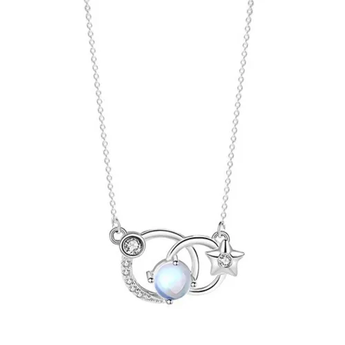 Trang sức Nữ Trắng - Dây Chuyền Nữ Lili Jewelry Đính Đá CZ Cung Song Tử Sophronia LILI_218839 Màu Trắng - Vua Hàng Hiệu