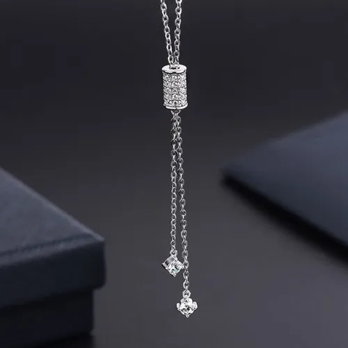 Dây Chuyền Nữ Lili Jewelry Đính Đá CZ Dạng Nút Thắt Độc Đáo LILI_947614 Màu Trắng - Trang sức - Vua Hàng Hiệu