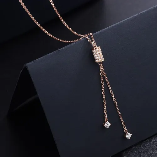 Dây Chuyền Nữ Lili Jewelry Đính Đá CZ Dạng Nút Thắt Độc Đáo LILI_947614 Màu Vàng Hồng - Trang sức - Vua Hàng Hiệu
