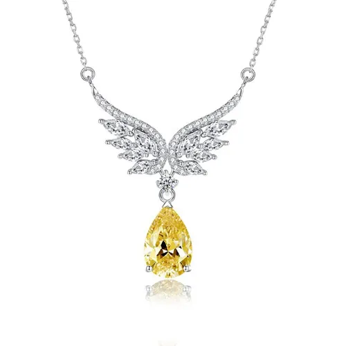 Dây Chuyền Nữ Lili Jewelry Đính Đá CZ Đôi Cánh Thiên Thần Archangel LILI_329434 Màu Vàng Bạc