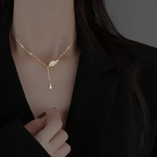 Trang sức - Dây Chuyền Nữ Lili Jewelry Đính Đá CZ Đôi Cánh Thiên Thần LILI_759831 Màu Vàng Hồng - Vua Hàng Hiệu