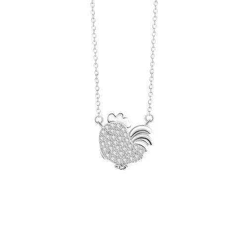 Trang sức - Dây Chuyền Nữ Lili Jewelry Đính Đá CZ Hình 12 Con Giáp Elsie LILI_159835 (Dậu) Màu Bạc - Vua Hàng Hiệu