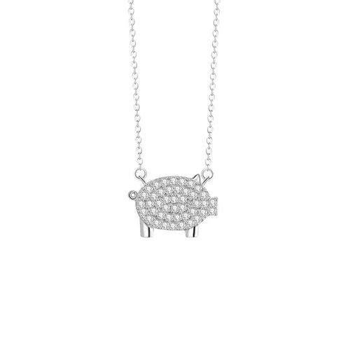 Dây Chuyền Nữ Lili Jewelry Đính Đá CZ Hình 12 Con Giáp Elsie LILI_159835 (Hợi) Màu Bạc - Trang sức - Vua Hàng Hiệu