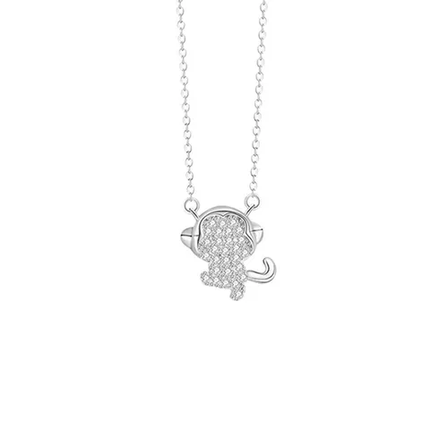 Trang sức - Dây Chuyền Nữ Lili Jewelry Đính Đá CZ Hình 12 Con Giáp Elsie LILI_159835 (Thân) Màu Bạc - Vua Hàng Hiệu