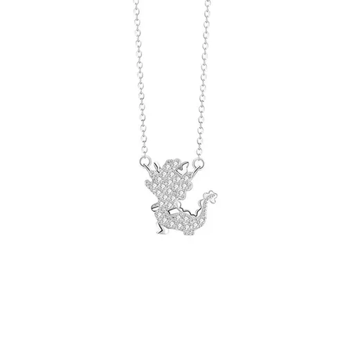Trang sức - Dây Chuyền Nữ Lili Jewelry Đính Đá CZ Hình 12 Con Giáp Elsie LILI_159835 (Thìn) Màu Bạc - Vua Hàng Hiệu
