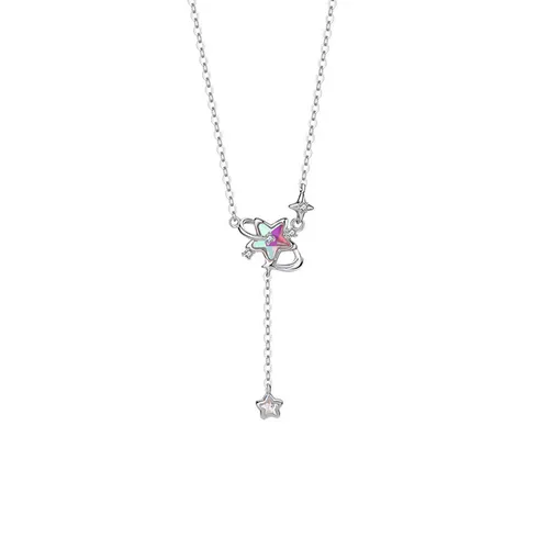Dây Chuyền Nữ Lili Jewelry Đính Đá CZ Hình Ánh Sao Laney LILI_105411 Màu Bạc