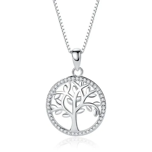 Trang sức Nữ Trắng - Dây Chuyền Nữ Lili Jewelry Đính Đá CZ Hình Cây Tài Lộc Callie LILI_131204 Màu Trắng - Vua Hàng Hiệu