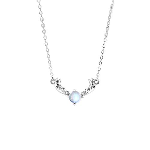 Dây Chuyền Nữ Lili Jewelry Đính Đá CZ Hình Gạc Hươu Cute LILI_686595 Màu Bạc