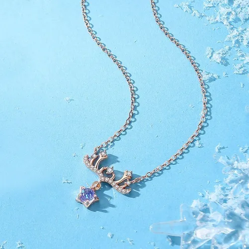 Dây Chuyền Nữ Lili Jewelry Đính Đá CZ Hình Gạc Hươu Tori LILI_071455 Màu Vàng Hồng