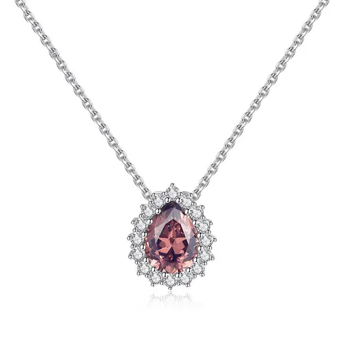 Dây Chuyền Nữ Lili Jewelry Đính Đá CZ Hình Giọt Nước Jazmin LILI_098019 Màu Hồng Bạc