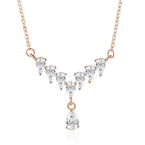Dây Chuyền Nữ Lili Jewelry Đính Đá CZ Hình Giọt Nước Liberty LILI_105742 Màu Vàng Hồng - Trang sức - Vua Hàng Hiệu