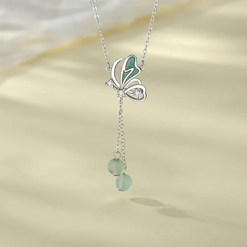 Dây Chuyền Nữ Lili Jewelry Đính Đá CZ Hình Hồ Điệp Angelica LILI_105230 Màu Bạc - Trang sức - Vua Hàng Hiệu