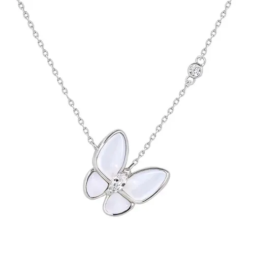 Trang sức - Dây Chuyền Nữ Lili Jewelry Đính Đá CZ Hình Hồ Điệp Eirlys LILI_218857 Màu Bạc - Vua Hàng Hiệu