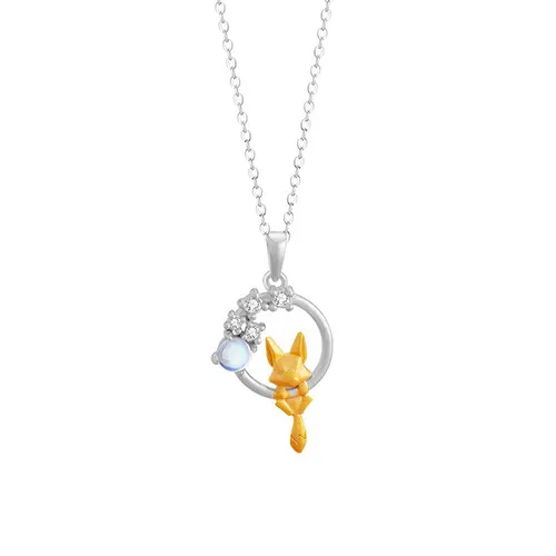 Dây Chuyền Nữ Lili Jewelry Đính Đá CZ Hình Hồ Ly Alaia LILI_159604 Màu Vàng Bạc