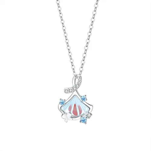 Dây Chuyền Nữ Lili Jewelry Đính Đá CZ Hình Lá Bạch Quả Nevaeh LILI_159588 Màu Bạc