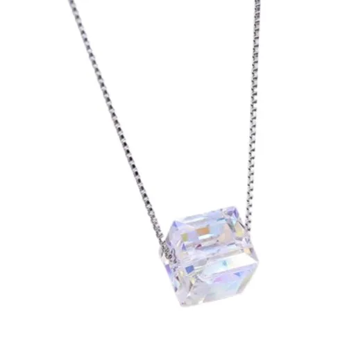 Dây Chuyền Nữ Lili Jewelry Đính Đá CZ Hình Lập Phương Karla LILI_097436 Màu Trắng – Lili Jewelry