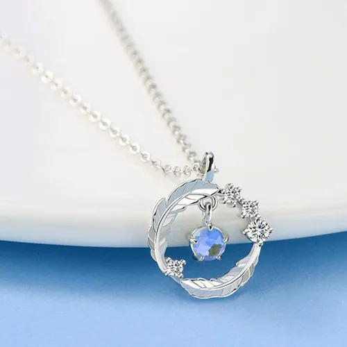 Dây Chuyền Nữ Lili Jewelry Đính Đá CZ Hình Lông Vũ Dilys LILI_937819 Màu Bạc