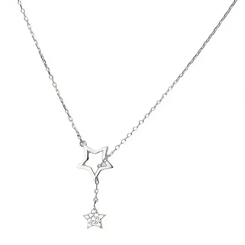 Dây Chuyền Nữ Lili Jewelry Đính Đá CZ Hình Ngôi Sao 5 Cánh Aleah LILI_097359 Màu Trắng