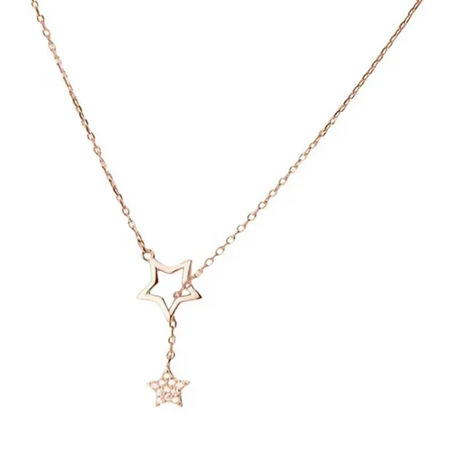 Dây Chuyền Nữ Lili Jewelry Đính Đá CZ Hình Ngôi Sao 5 Cánh Aleah LILI_097359 Màu Vàng Hồng - Trang sức - Vua Hàng Hiệu